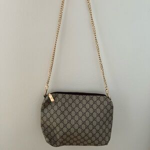 Elegant Designer Beige and Brown Crossbody Bag